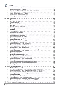 VW Jetta BU 2018-2021 running gear axles steering repair workshop manual pdf