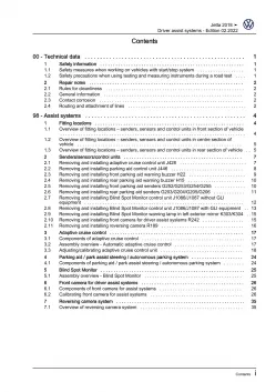 VW Jetta BU 2018-2021 drivers assist system repairs workshop manual pdf ebook