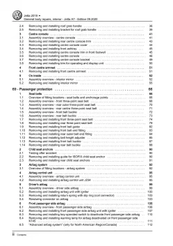 VW Jetta BU 2018-2021 general body repairs interior repair workshop manual pdf