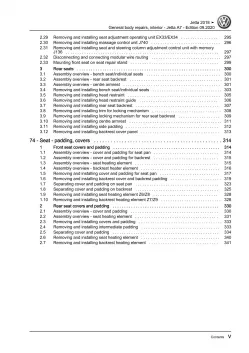 VW Jetta BU 2018-2021 general body repairs interior repair workshop manual pdf