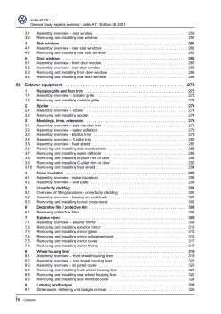 VW Jetta BU 2018-2021 general body repairs exterior repair workshop manual pdf