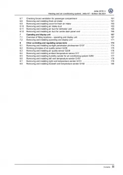 VW Jetta BU 2018-2021 heating air conditioning system repair workshop manual pdf