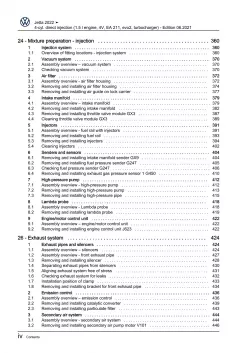 VW Jetta BU from 2021 4-cyl. 1.5l petrol engines 160 hp workshop manual pdf file