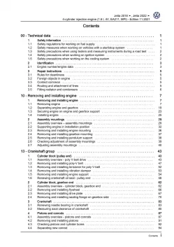 VW Jetta BU from 2018 4-cyl. petrol engines 110 hp repair workshop manual pdf