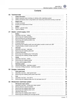 VW Jetta type BU from 2021 electrical system repair workshop manual pdf ebook