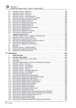 VW Jetta BU from 2021 general body repairs interior repair workshop manual pdf