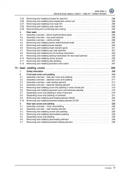 VW Jetta BU from 2021 general body repairs interior repair workshop manual pdf