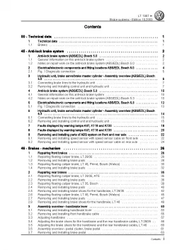VW LT type 2D 1996-2006 brake systems repair workshop manual pdf ebook file