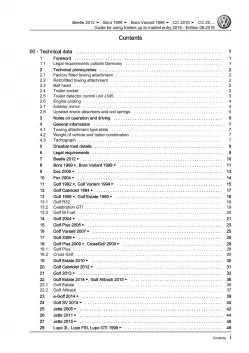 VW Lupo 3L 6E (98-06) guide for using trailers repair workshop manual pdf ebook