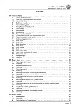 VW Lupo 3L 6E 1998-2006 body repairs workshop repair manual pdf ebook download