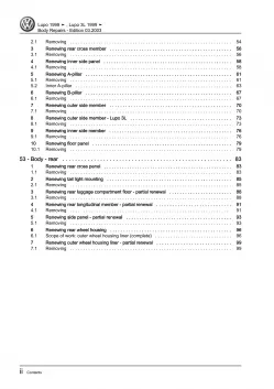 VW Lupo 3L 6E 1998-2006 body repairs workshop repair manual pdf ebook download