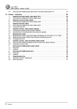 VW Lupo type 6X 1998-2006 brake systems repair workshop manual pdf ebook