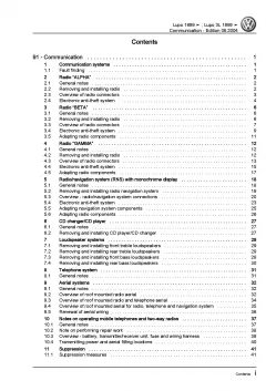 VW Lupo 6X 1998-2006 communication radio navigation repair workshop manual pdf