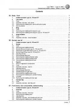 VW Lupo 6X 1998-2006 general body repairs exterior repair workshop manual pdf