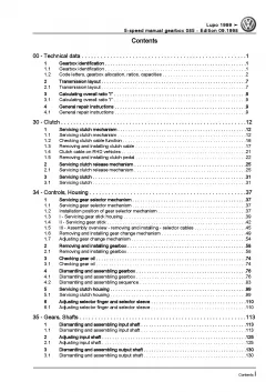 VW Lupo 6X 1998-2006 5 speed manual gearbox 085 repair workshop manual pdf ebook