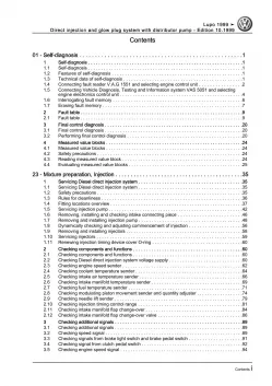 VW Lupo 6X (98-06) direct injection glow plug injectors 60 hp repair manual pdf