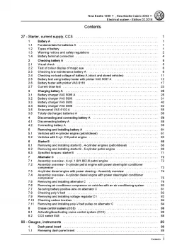 VW New Beetle Cabrio 1Y 2003-2010 electrical system repair workshop manual pdf