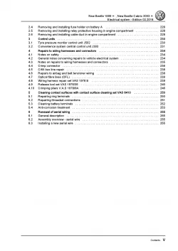 VW New Beetle Cabrio 1Y 2003-2010 electrical system repair workshop manual pdf