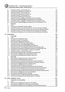 VW New Beetle Cabrio 1Y (03-10) general body repairs interior repair manual pdf