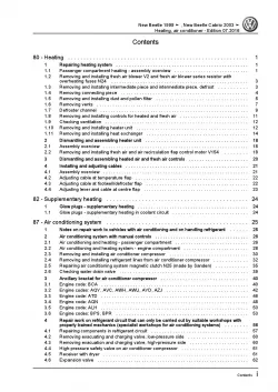 VW New Beetle Cabrio 1Y 03-10 heating air conditioning system repair manual pdf