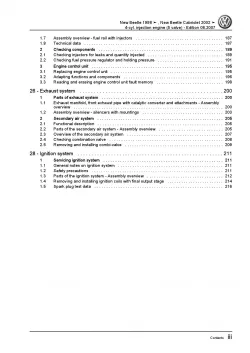 VW New Beetle Cabrio 1Y 2003-2010 4-cyl. petrol engines 1.8l repair manual pdf