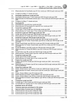 VW New Beetle RSi type 9G 2001-2005 wheels and tyres repair workshop manual pdf