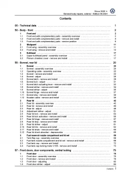 VW Nivus CS from 2020 general body repairs exterior repair workshop manual pdf