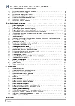 VW Nivus CS from 2020 4-cyl. petrol engines 110 hp repair workshop manual pdf