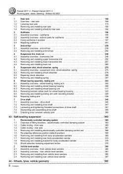 VW Passat 7 3C (10-14) running gear axles steering repair workshop manual eBook