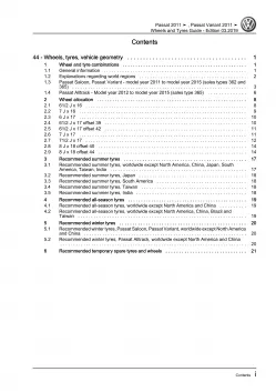 VW Passat 7 3C (10-14) wheels and tyres repair workshop manual download eBook