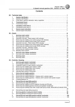 VW Passat 4 3A (93-97) 5 speed manual gearbox 02A repair workshop manual eBook