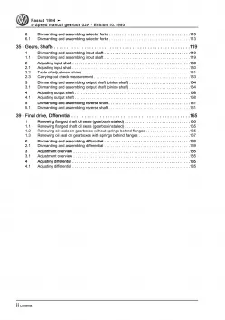 VW Passat 4 3A (93-97) 5 speed manual gearbox 02A repair workshop manual eBook