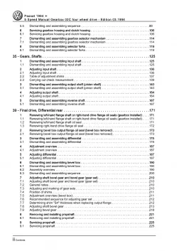 VW Passat 4 3A (93-97) 5 speed manual gearbox 02C repair workshop manual eBook