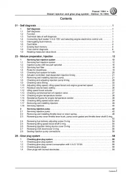 VW Passat 4 3A 1993-1997 direct injection glow plug system injectors 75hp eBook