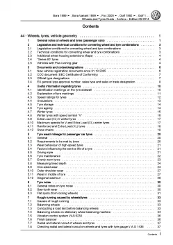 VW Passat 3B (1996-2005) wheels tyres archive repair workshop manual pdf eBook