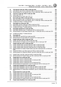 VW Passat 3B (1996-2005) wheels tyres archive repair workshop manual pdf eBook