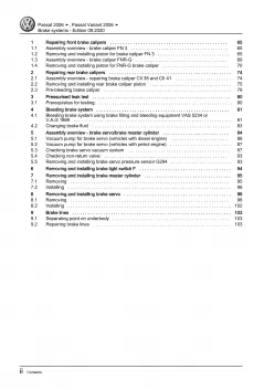 VW Passat 6 type 3C 2004-2010 brake system repair workshop manual eBook download