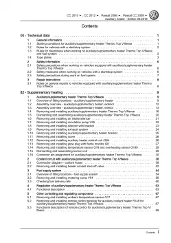 VW Passat 6 type 3C 2004-2010 auxiliary heater repair workshop manual pdf eBook