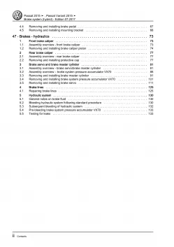 VW Passat 8 3G (14-19) brake system hybrid repair workshop manual download eBook