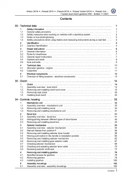 VW Passat 8 3G (14-19) 7 speed dual clutch gearbox 0GC repair workshop pdf eBook