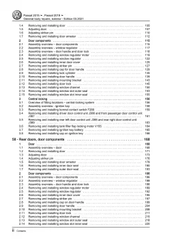 VW Passat 8 3G (19-23) general body repairs exterior guide workshop manual eBook