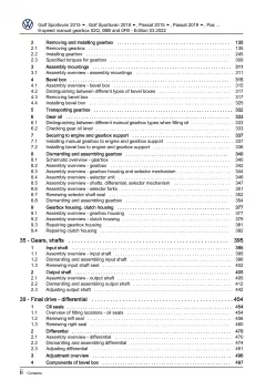 VW Passat 8 3G (19-23) 6 speed manual gearbox 02Q/0BB/0FB repair workshop eBook