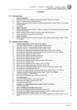 VW Passat CC 35 (2008-2016) auxiliary heater repair workshop manual pdf eBook