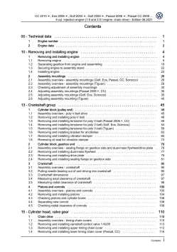 VW Passat CC 35 08-12 4-cyl. 1.8/2.0l petrol engines 152-211 hp repair pdf eBook