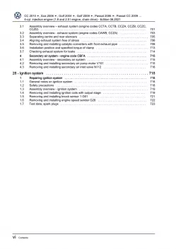 VW Passat CC 35 08-12 4-cyl. 1.8/2.0l petrol engines 152-211 hp repair pdf eBook