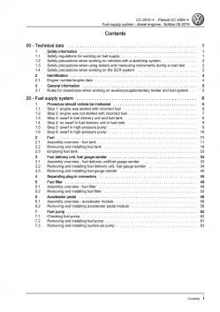 VW Passat CC 35 (08-12) fuel supply system diesel engines repair workshop Ebook