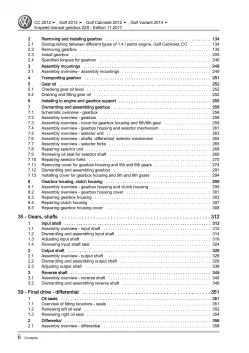 VW Passat CC 35 (2012-2016) 6-speed manual gearbox 02S repair workshop pdf eBook