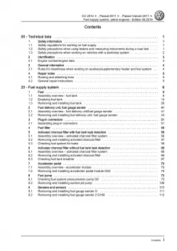 VW Passat CC 35 (12-16) fuel supply system petrol engines repair workshop eBook