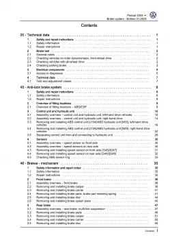 VW Passat 9 type CJ from 2023 brake systems repair workshop manual guide eBook