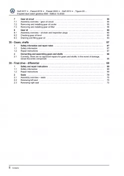 VW Passat 9 CJ from 2023 6 speed dual clutch gearbox 0DD repair workshop eBook